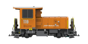 Pullman 30492 - G Diesellok, Schöma TM 2/2 lang, 119 RHB, orange, Ep VI, Vorbildzustand um 2006, LokSound, Rangierku